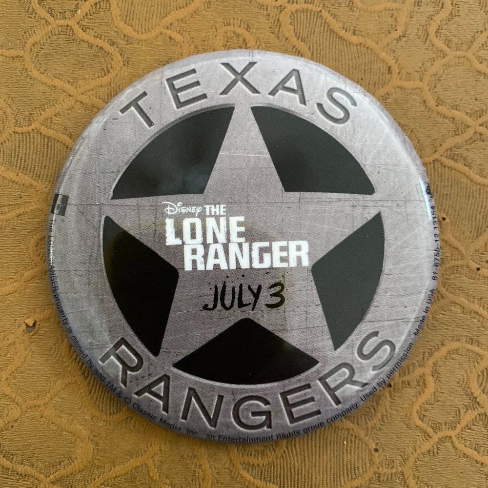 Disney The Lone Ranger Collector Button Pin Movie Promo Memorabilia Western